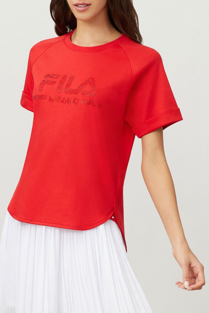 Fila T-Shirt Dame Rød Milano Cotton SIJ-167920